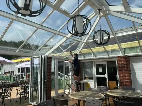 Conservatory roof and frame cleaning