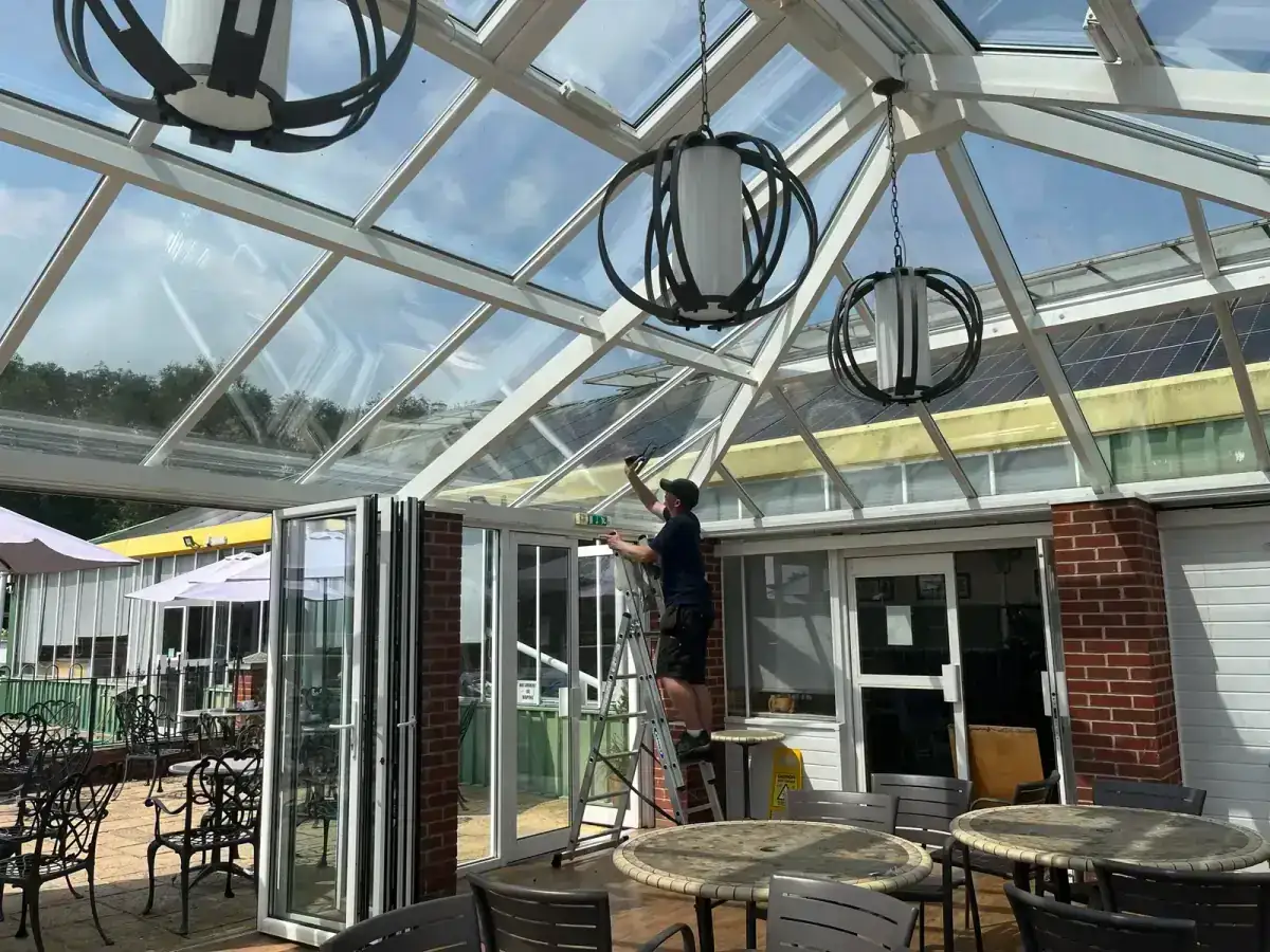 Conservatory roof and frame cleaning