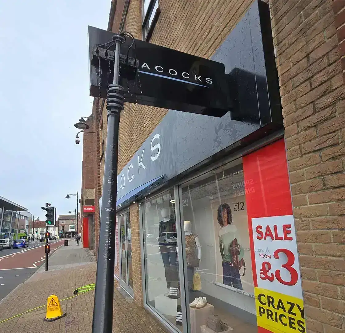 High street shopfront window cleaning in Newport